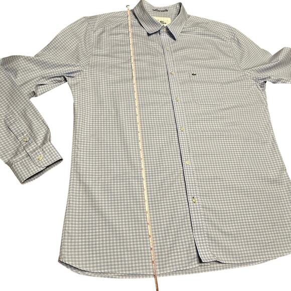 Lacoste Slim‎ Fit Men’s Gingham Button Up 46 XXL - Picture 13 of 13